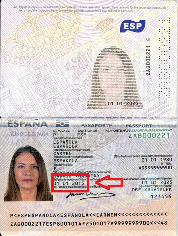 Fecha expedición pasaporte